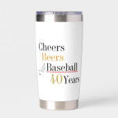 乾杯 ビール 野球 40歳の誕生日パーティー 保温保冷タンブラー (背面)