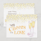 乾杯！ブライダルシャワーのワインとシャンパンのテイスティング ポストカード (正面/裏面)