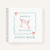 乾杯！マーティーニでお祝い 21歳の誕生日パーティー ゲストブック ノートブック (正面)