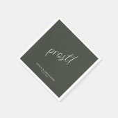 乾杯！モスグリーンミニマルオケージョンコックテイル スタンダードカクテルナプキン (角)