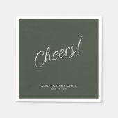 乾杯！モスグリーン ミニマル あらゆるシーンに対応するカクテル スタンダードカクテルナプキン (正面)