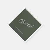 乾杯！モスグリーン ミニマル あらゆるシーンに対応するカクテル スタンダードカクテルナプキン (角)