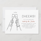 乾杯！モダンで不思議な手描きのディナーパーティー 招待状 (正面)