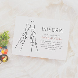 乾杯！モダンで不思議な手描きのディナーパーティー 招待状