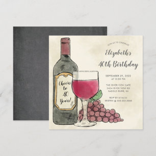 乾杯 ワインバー 誕生日パーティー招待状 招待状