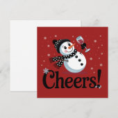 乾杯 ワイン クリスマス 雪だるま クリスマス 飲み物 冬 (正面/裏面)