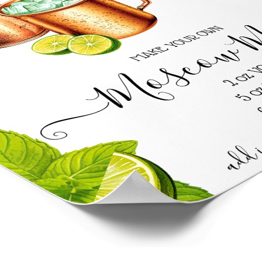 乾杯、乾杯、万歳!モスクワ・ミュール シグネチャードリンクのレシピ ポスター (角)