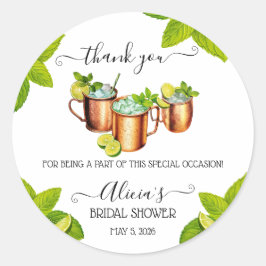 乾杯、乾杯、万歳！モスクワ・ミュール ブライダルシャワー ギフト ラウンドシール