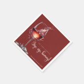 乾杯、乾杯、万歳！ ワイン テイスティング ブライダル シャワー スタンダードカクテルナプキン (角)