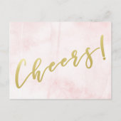 乾杯！偽ゴールドスクリプト・ブラッシュ・ウォーターカラー・ポストカード ポストカード (正面)