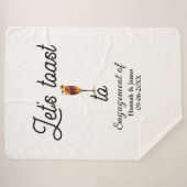 乾杯 婚約パーティー名 日付 ガラスに乾杯 シェルパブランケット (正面(横))