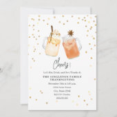 乾杯 感謝祭 メイソンジャー パンプキンアップル ドリンク 招待状 (正面)