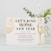 乾杯!新しい年を祝って スパークリングシャンパン 招待状 (スタンド正面)