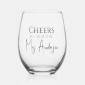 乾杯！未来のミセスカスタム ステムなしワイングラス (正面)