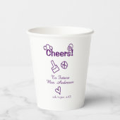 乾杯！未来のMrs. 【花嫁の名前】 紫の落書き 紙コップ (裏面)