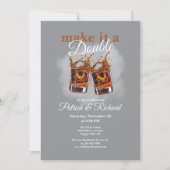 乾杯！特別なダブル祝賀会のためのウィスキーグラス 招待状 (正面)