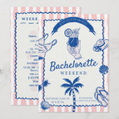 乾杯！花嫁になる前の週末の祝い 招待状 (正面/裏面)