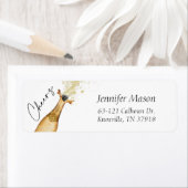 乾杯 誕生日 ご招待 返信先住所 ラベル (インサイチュ)