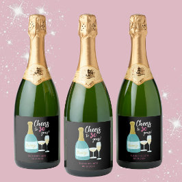 乾杯！輝かしい３０歳の誕生日パーティー スパークリングワインラベル