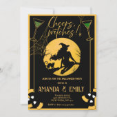 乾杯、魔女の女子会 ハロウィンパーティー 招待状 (正面)