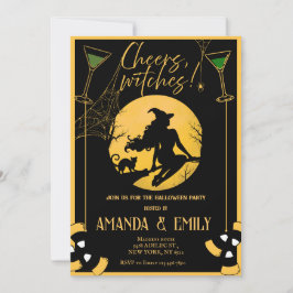 乾杯、魔女の女子会 ハロウィンパーティー 招待状