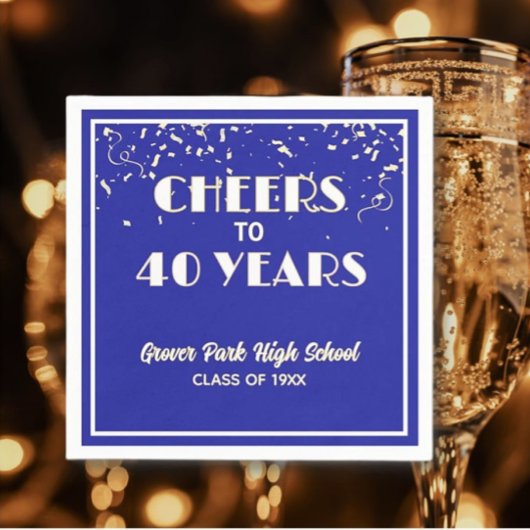 乾杯！40周年クラス同窓会  スタンダードカクテルナプキン