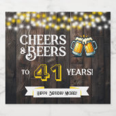 乾杯！41年ぶりの田舎風誕生日おめでとう！ ビールラベル (シングルラベル)