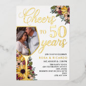 乾杯！50周年記念結婚式 箔招待状 (正面)