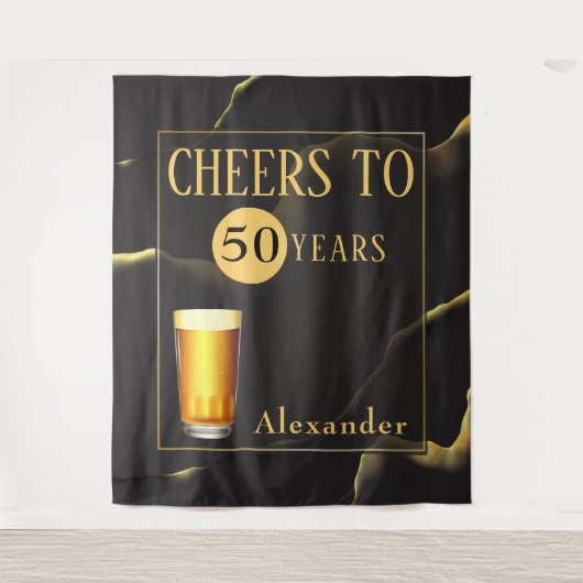 乾杯！50年目の誕生日おめでとう！ タペストリー (正面)