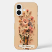 乾燥かわいらし押しワイルドフラワー名前をカスタムする Case-Mate iPhoneケース (裏面)