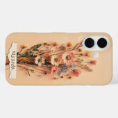 乾燥かわいらし押しワイルドフラワー名前をカスタムする Case-Mate iPhoneケース (裏面 (横))