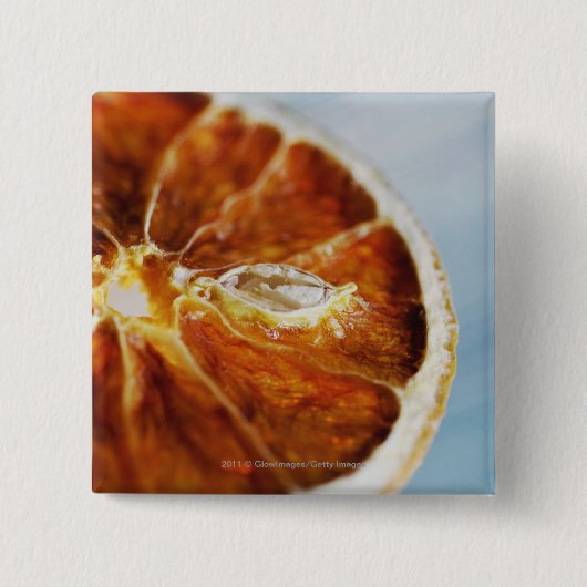 乾燥された切れのレモンのクローズアップ 缶バッジ (正面)