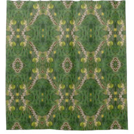 乾燥したサマーグラス抽象芸術模様 シャワーカーテン