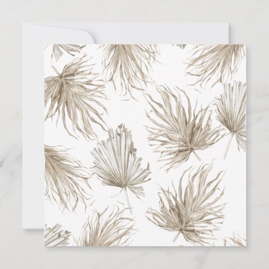 乾燥したススキ結婚ャンパのアーチ 招待状 (裏面)