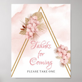 乾燥したトロピッ感謝していクの花来のサイン ポスター