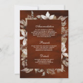 乾燥したパームフローラすべて一つの燃えたオレンジ結婚色 招待状 (裏面)