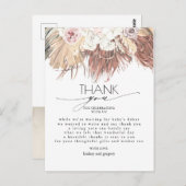 乾燥したパーム離れの葉葉ベビーシャワーありがとう ポストカード (正面/裏面)