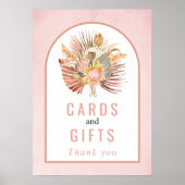 乾燥したパーム、ススキのソフトピンク結婚のポスター ポスター (正面)