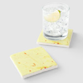 乾燥したポピーの茎のサンプリントコースター ストーンコースター (横)