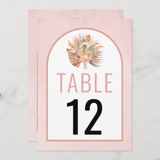 乾燥したヤシとススキのソフトピンク結婚ズ (正面/裏面)