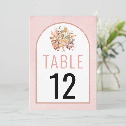 乾燥したヤシとススキのソフトピンク結婚ズ (スタンド正面)