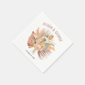 乾燥したヤシとススキ結婚ラコッタ スタンダードカクテルナプキン (角)