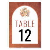 乾燥したヤシとススキ結婚ラコッタ テーブルナンバー (裏面)