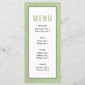 乾燥したヤシのスゲの緑結婚のメニュー メニュー (裏面)