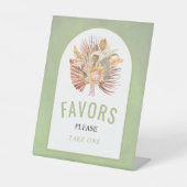 乾燥したヤシのススキセージ緑の結婚式の引き出物 台座サイン (正面)