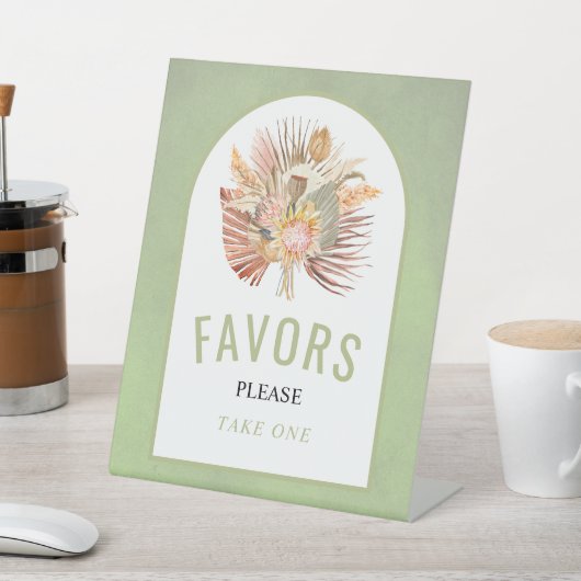 乾燥したヤシのススキセージ緑の結婚式の引き出物 台座サイン (インサイチュ)