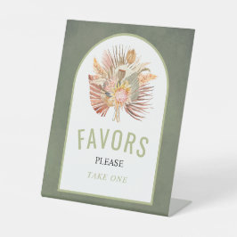 乾燥したヤシのススキセージ緑の結婚式の引き出物 台座サイン