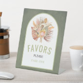 乾燥したヤシのススキセージ緑の結婚式の引き出物 台座サイン (インサイチュ)