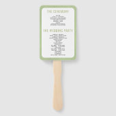 乾燥したヤシのススキセージ緑の結婚式プログラム ハンドファン (裏面)