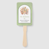 乾燥したヤシのススキセージ緑の結婚式プログラム ハンドファン (正面)